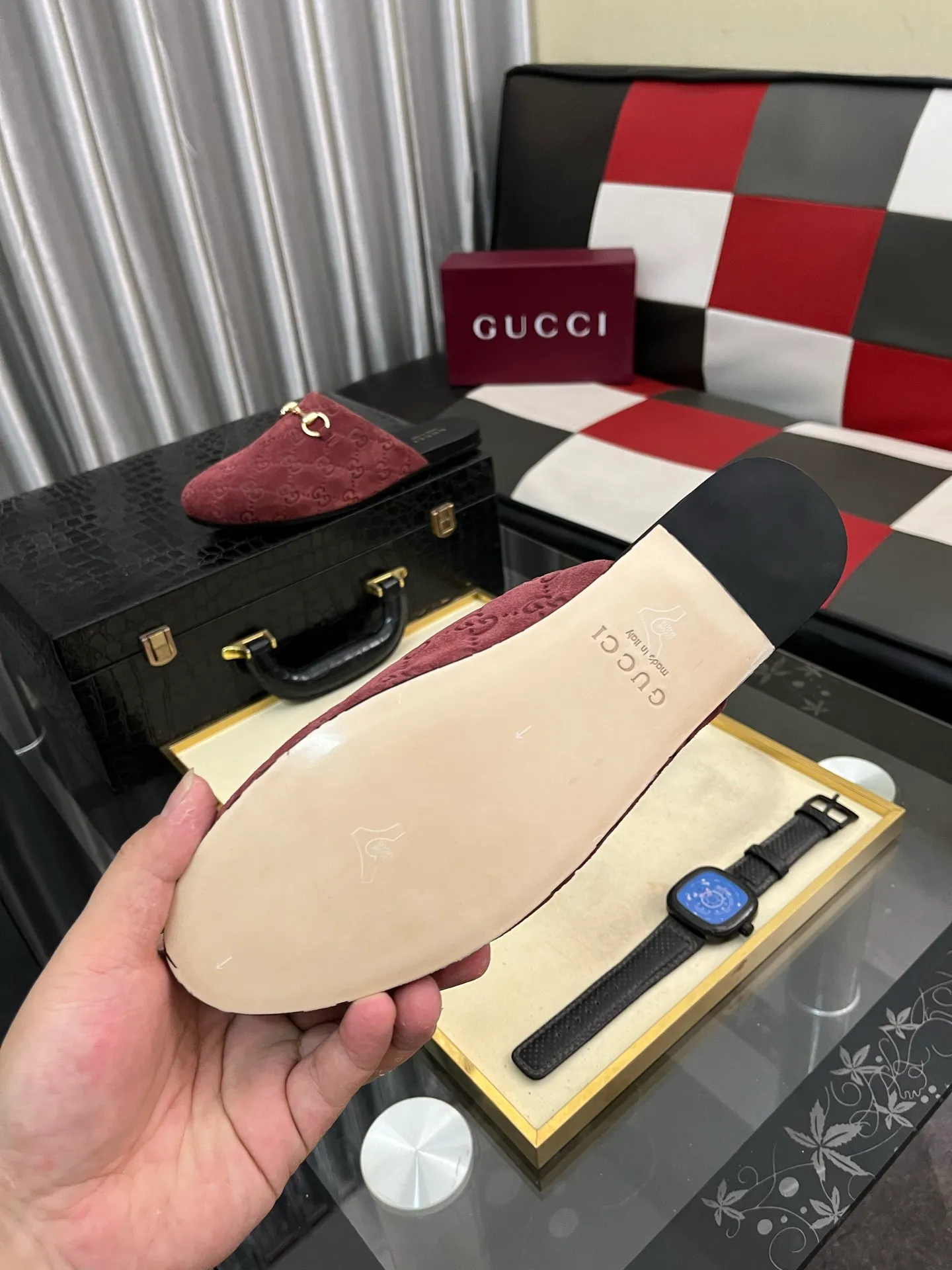 Men's shoes 💰480⌚️⌚️[Gucci] 2024 new season half-slip men's shoes, made of Italian imported first-layer frosted cowhide➕sheepskin lining, original hardware buckle, original combination wear-resistant outsole, real shot 🎬 Very comfortable on the feet, size 36-44